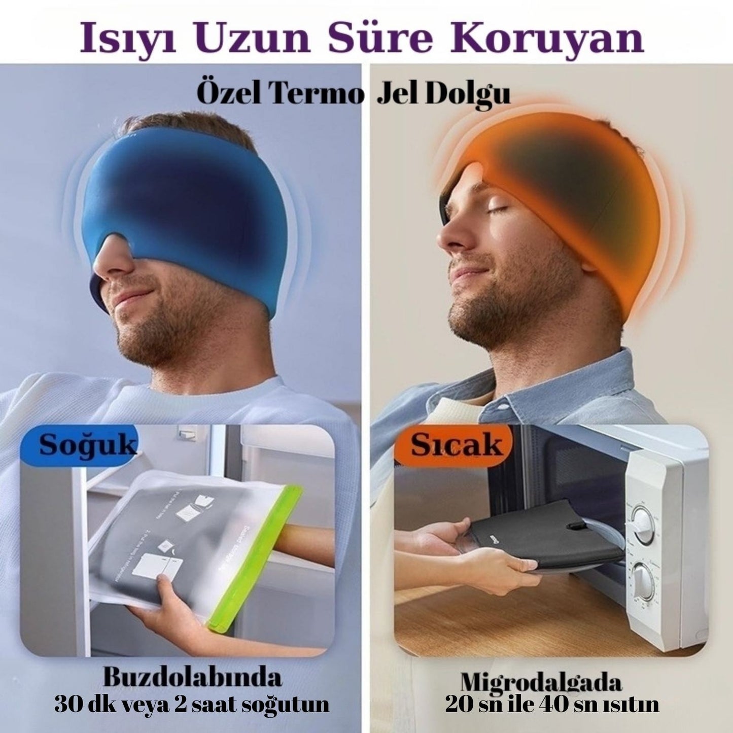 Çift Etkili Jel Kompres Başlık (Sıcak & Soğuk)